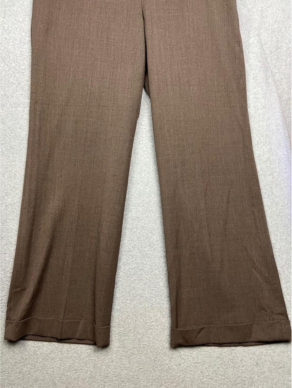 Lauren Ralph Lauren Wool Slacks Pants Womens 14 Office Casual Work Simple Brown - Picture 3 of 11
